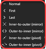 This drop-down menu appears when clicking on the "Align" button (no .2 in UI description).