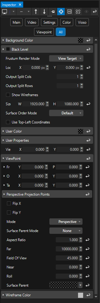 Settings for an Output  